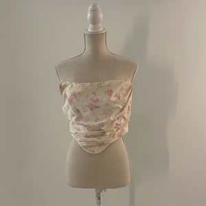Beautiful flower and cream crop top vintage